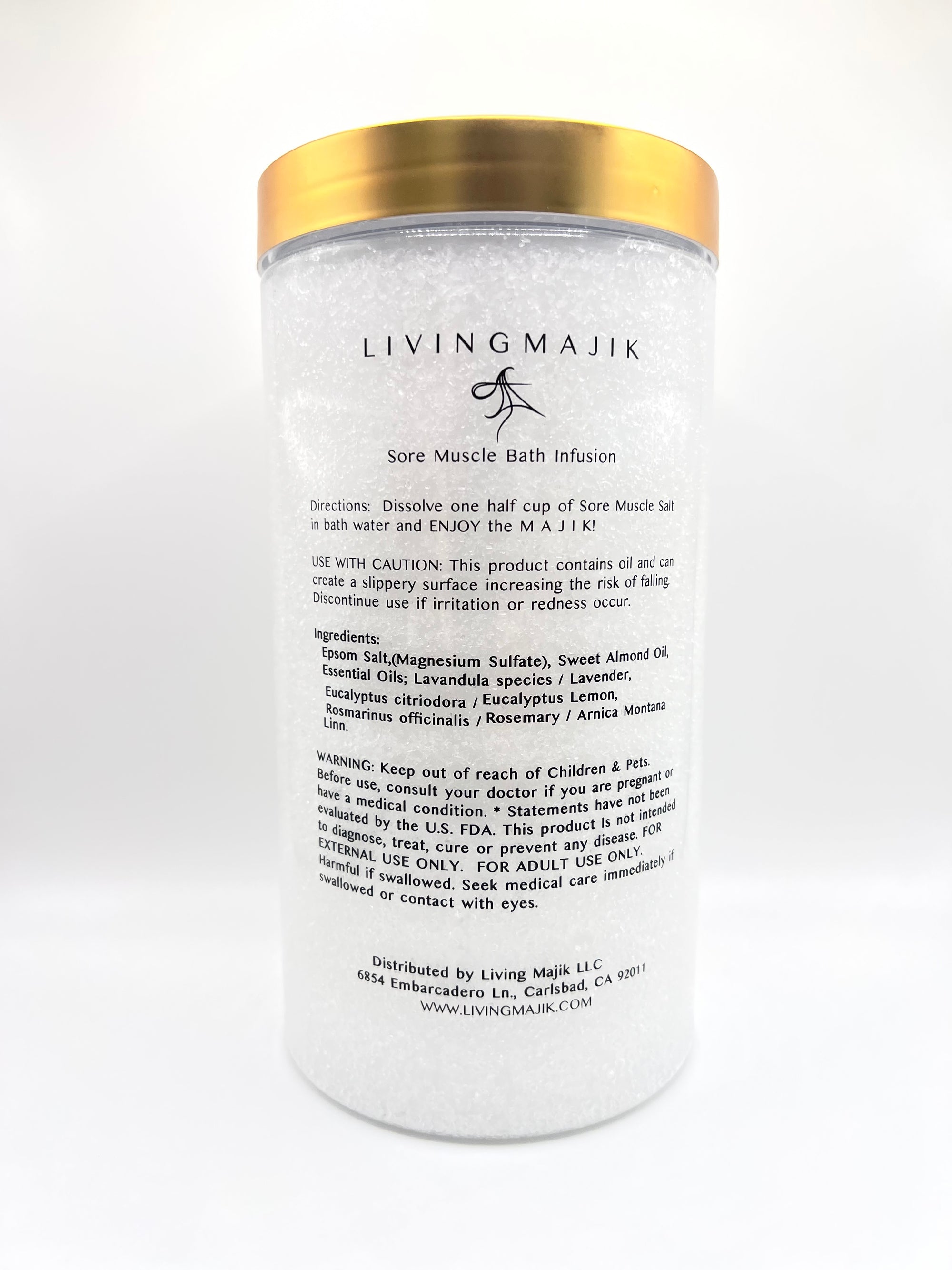 The back of THE SALT showcasing the directions on use, Ingredient list, warnings, and contact information.